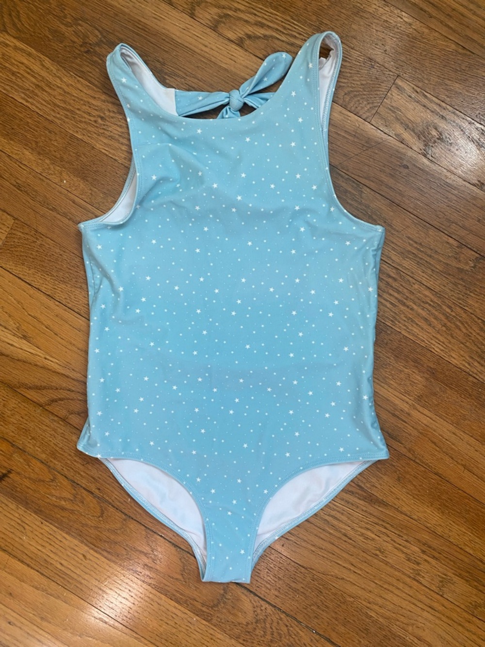 Minnow swim blue star tie back swimsuit 11/12